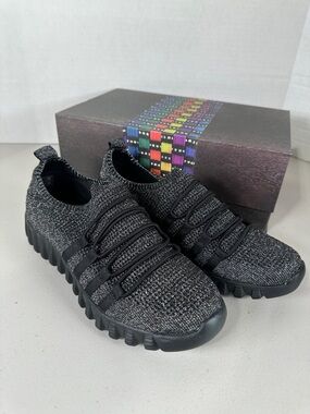 bernie mev. Black Knit Slip-On Athletic Sneakers. Brand New